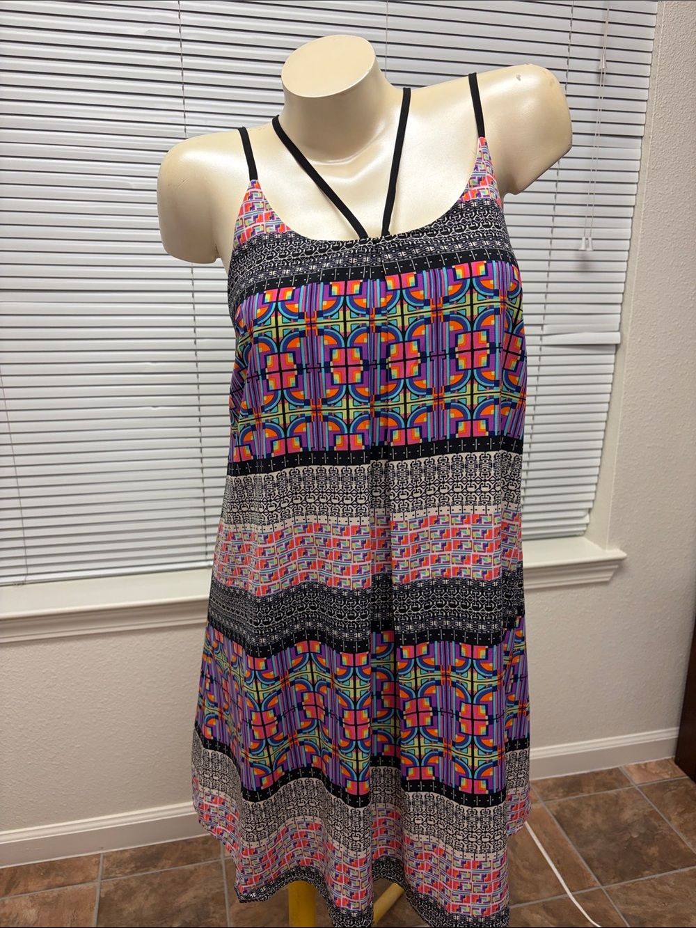 Sugarlips Multicolor Strappy Mini Dress with Black Accents